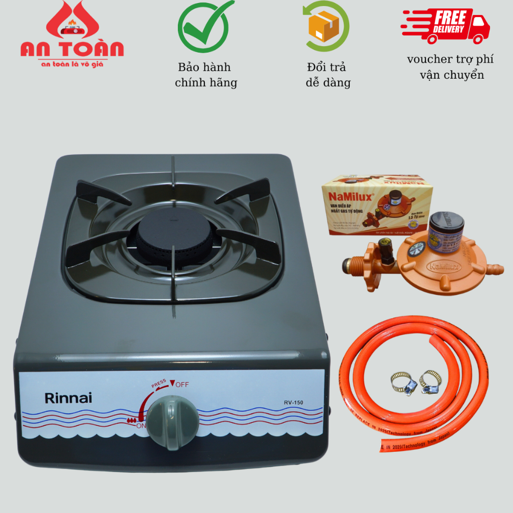 Bếp gas đơn RINNAI RV-150 - Chén gang đúc tiết kiệm gas