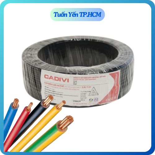  Dây Điện Đơn 7 Lõi CADIVI CV 1.0 1.5 2.0 2.5 3.5 4.0 5.5 6.0 Cuộn 100 mét lõi đồng - TUẤN YẾN 