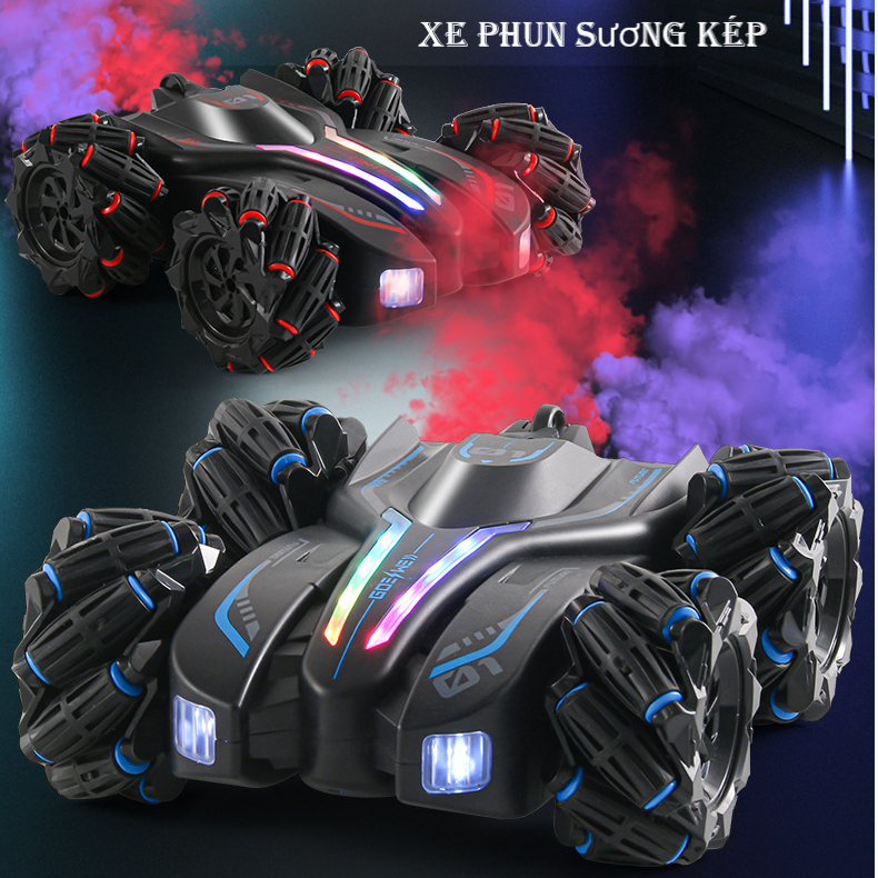 Xe điều khiển từ xa STK S665 phun sương, trang bị đèn LED định vị ban đêm, âm thanh, pin sạc thiết kế chạy 8 hướng