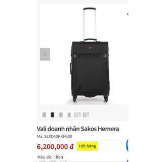 Vali kéo vải Sakos HEMERA. vali vải Sakos sz 24inch size trung.