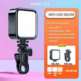 Đèn Led Selfie Kẹp Điện Thoại Asaki Hỗ Trợ Ánh Sáng Chụp Ảnh Quay Video
