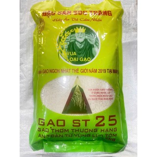 Gạo ST25 lúa tôm thơm, dẻo, ngon cơm - túi 5kg