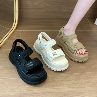 Dép Sandal Nữ 2 Quai Ngang MM Đế Xuồng Độn 6cm Hách Dáng Siêu Sang Siêu Nhẹ - Dép Sandal Giá Rẻ - Dép Quai Hậu Học Sinh
