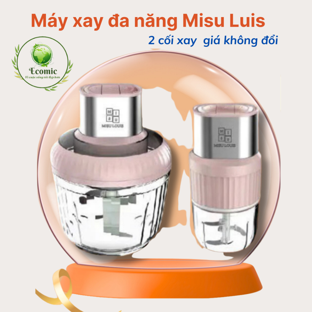 Máy xay Thịt Thực Phẩm Đa Năng Misu Louis Công Suất 500w 2 Cối 2 Lưỡi Bảo Hành 12 tháng