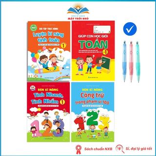 Sách - Bộ 4 Vở Giúp Bé Học Giỏi Toán Lớp 1, Tính Nhanh Nhẩm, Cộng Trừ PV100, Rèn Kĩ Năng Tính Toán.