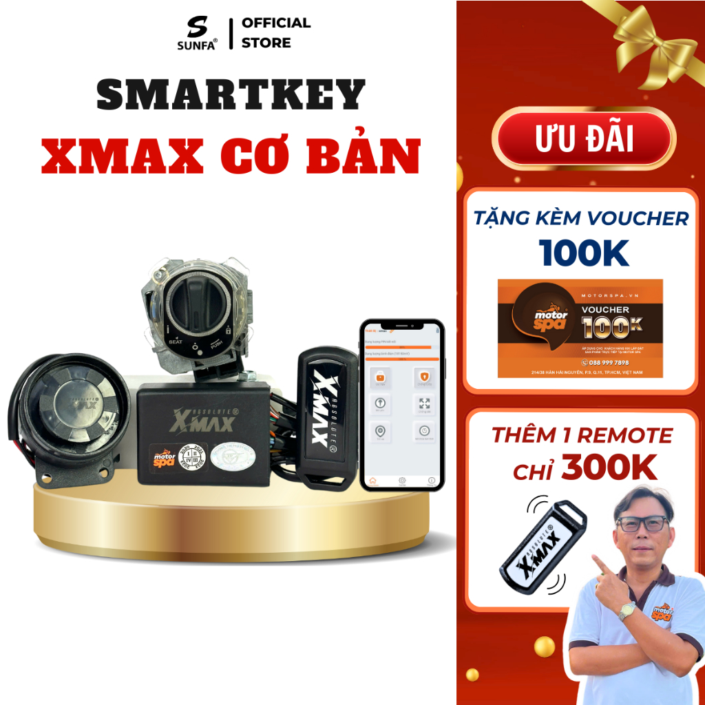 Smartkey Xmax Cơ Bản - Winner V1, Future Fi, Wave, Vision đời cũ,...
