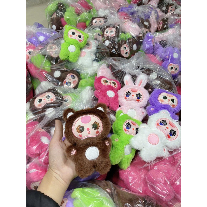 【Bán Sỉ】 ( MÓC KHÓA BB3 GẤU BÔNG ) Móc khoá baby three .Móc Khóa Gấu Bông Bé Ba Tai Thỏ Cute 【GTT】C2