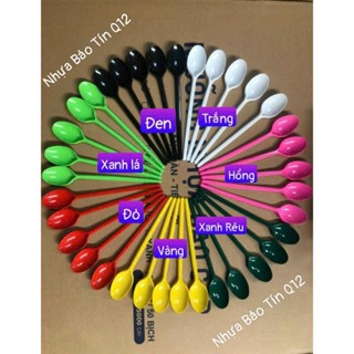 Sỉ Thùng (2400c -2500c) muỗng nhựa trà sữa dài 20cm chọn màu , thìa nhựa 20cm, hàng cao cấp, Được Mix Màu