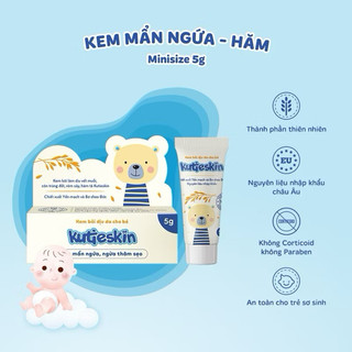 2 tuyp Kem dưỡng ẩm, kem bôi dịu da Kutieskin cho bé  5ml/tuyp
