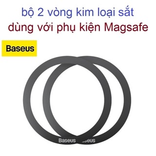 Bộ 2 vòng kim loại tăng cường từ tính magsafe Baseus Halo Series Magnetic Metal Ring