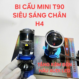 ( Tặng Hậu Audi LED ) Bi Cầu Mini T90 Lắp Cho Ô Tô, Xe Máy Chân Cắm H4 Không Độ Chế Chông Chói New 2025 Đèn Pha Led Phụ