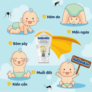 2 tuyp Kem dưỡng ẩm, kem bôi dịu da Kutieskin cho bé  5ml/tuyp