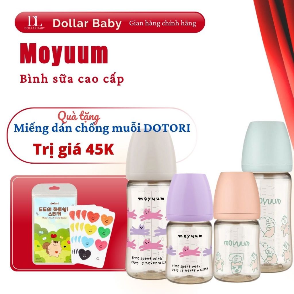 Bình sữa Moyuum Hàn Quốc ( 170ml, 270ml) có tem chống hàng giả chính hãng