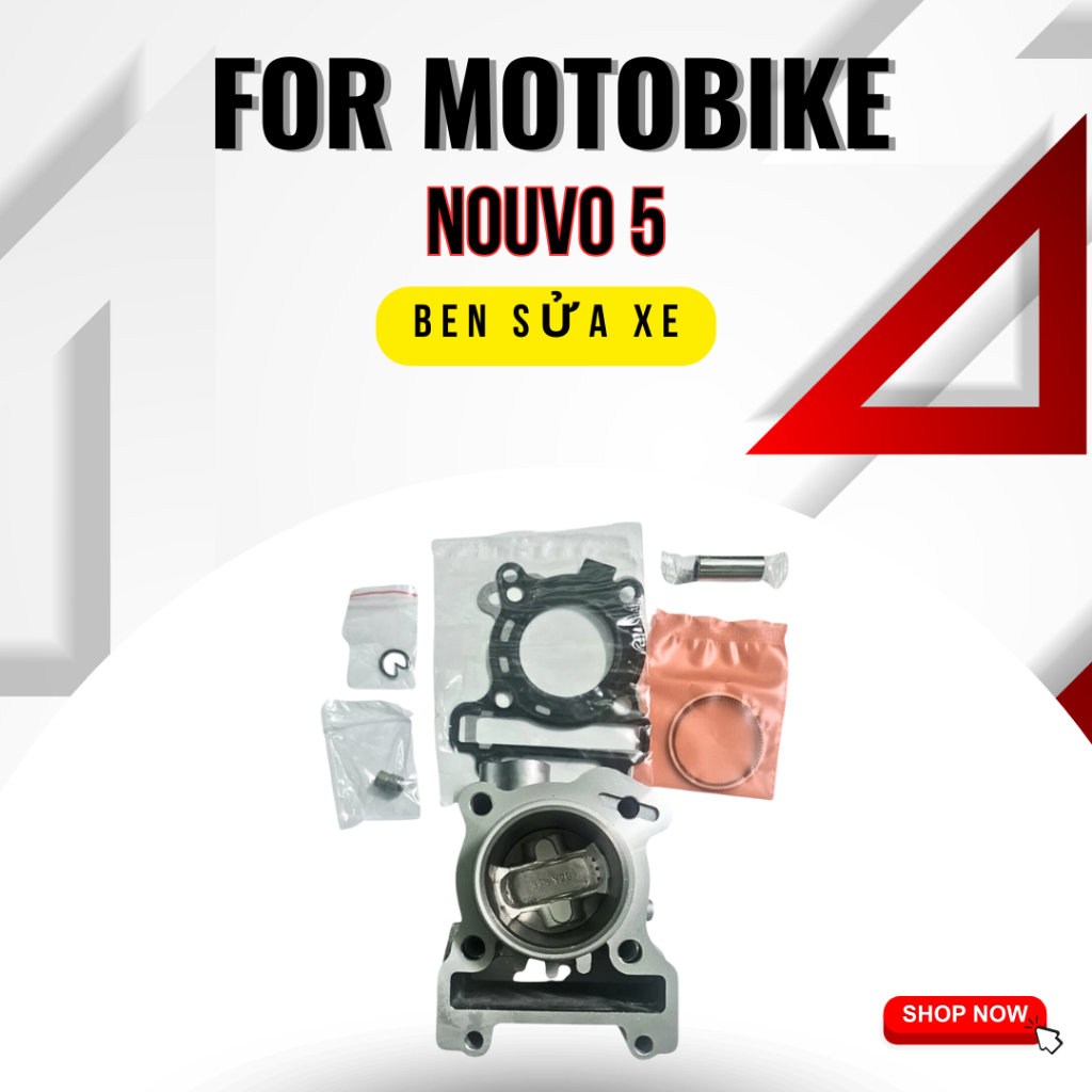 Bộ Nòng Piston Bạc Nouvo 5 Bộ hơi Nouvo 5