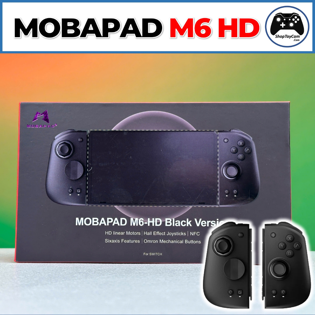 Tay Cầm MOBAPAD M6 HD BLACK ĐEN Phím Cơ Dành Cho Nintendo Switch V1/ V2/ OLED Mới 2025