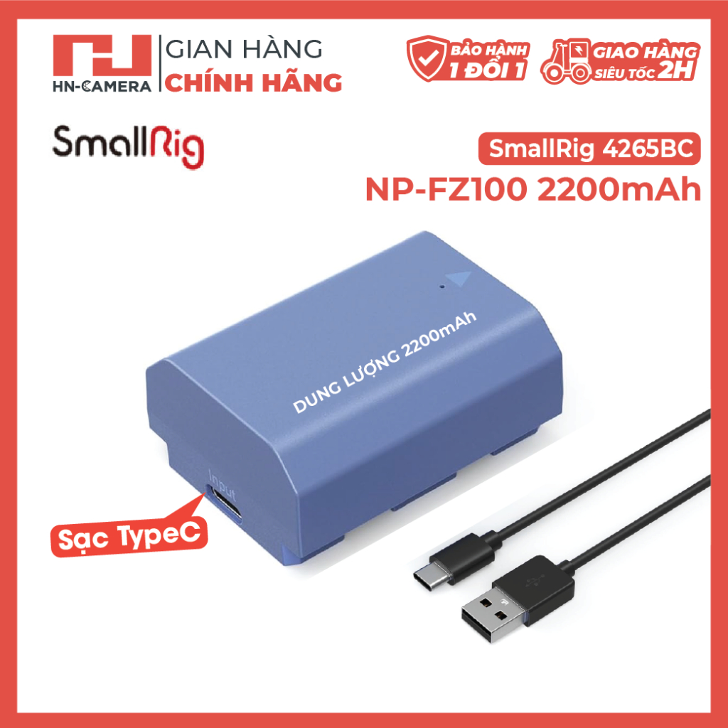 Pin FZ100 cổng TypeC cho máy Sony SmallRig 4265BC