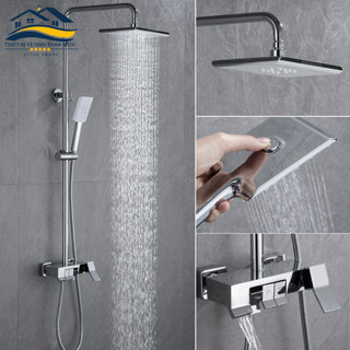 Sen Cây Tắm Đứng Phím Đàn HATO Inox SUS 304 , Vòi Sen Cây Vuông Nóng Lạnh 3 Chế Độ Xả Nước, Chống Bám Cặn Canxi - SC128