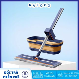 Bộ Lau Nhà Thông Minh Kèm Chậu Gấp Gọn, Cây Lau Nhà Tự Vắt Kèm Chậu Gấp Gọn Đa Năng Có Bánh Xe Tiện Lợi