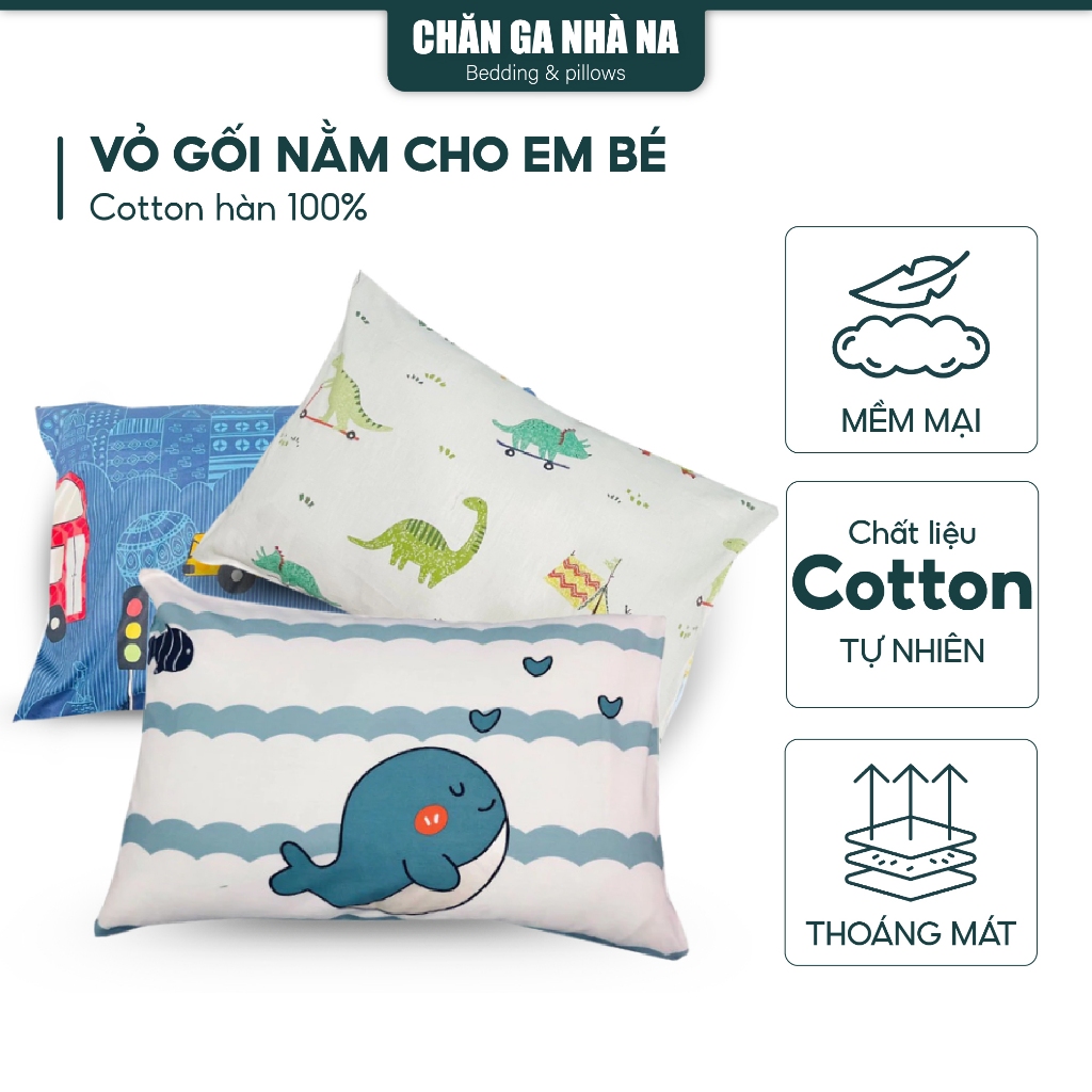 Vỏ Gối Em Bé Vải Cotton Hàn , Tencel  l Size 35-50, 30-40, Vải Đẹp, Mịn, Siêu Bền, Không Xù Lông