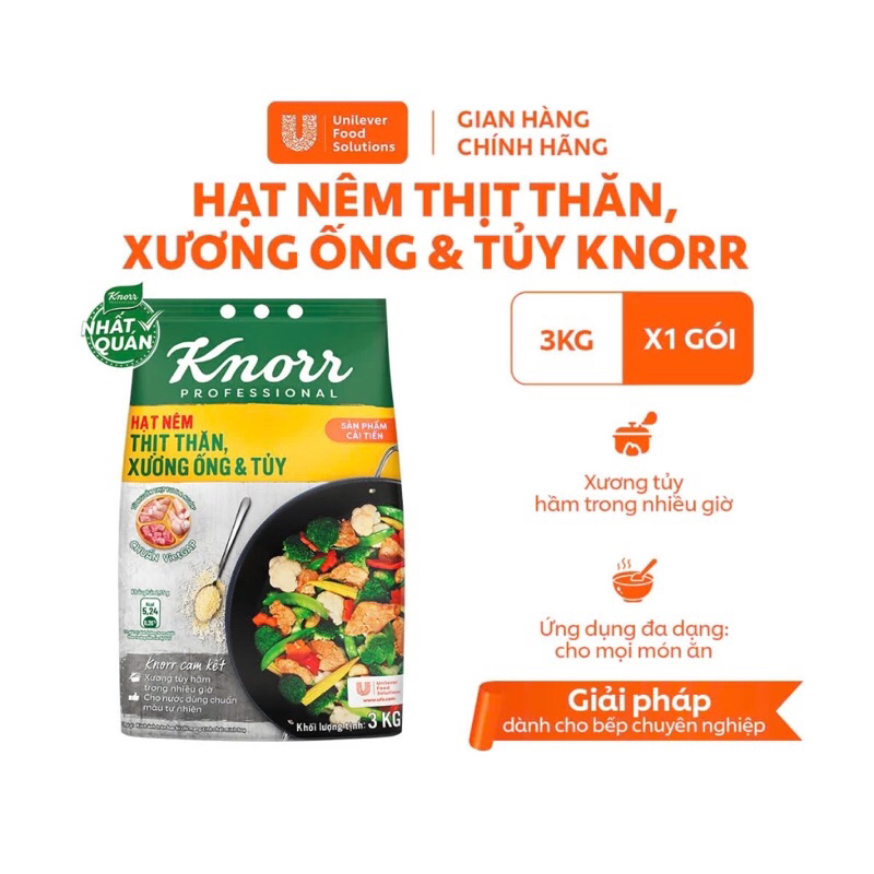 [GIÁ SỈ] HẠT NÊM 3KG KNORR - THỊT THĂN XƯƠNG ỐNG VÀ TỦY