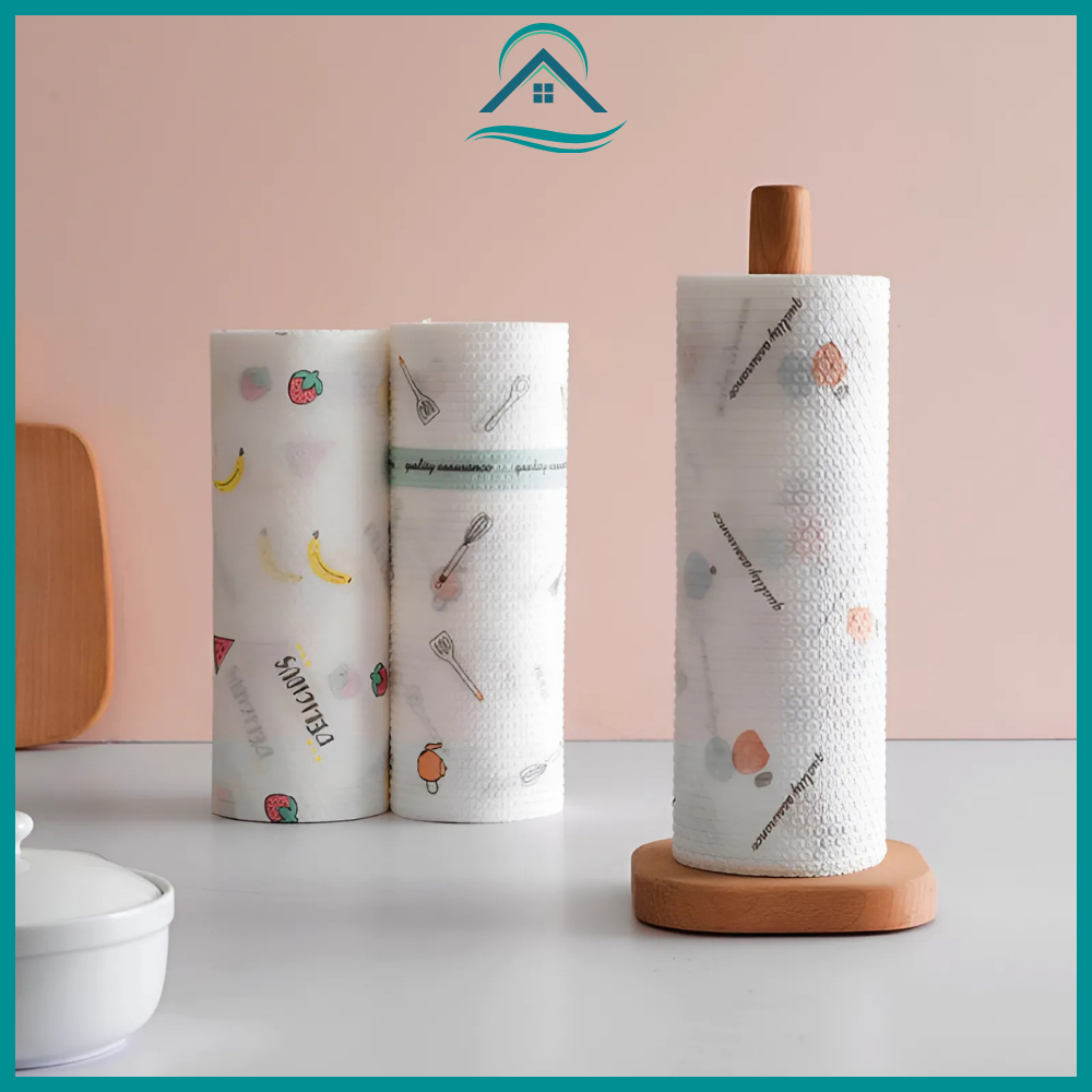 Khăn giấy lau bếp đa năng, giấy lau đa năng, cuộn giấy đa năng tái sử dụng loại to dày dai rộng 20cm