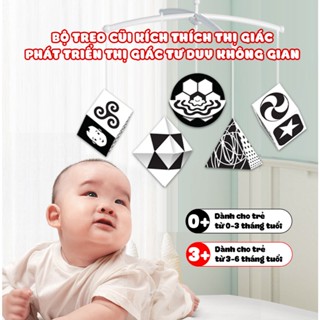 Đồ chơi treo nôi kích thích thị giác 5D đồ chơi giáo dục sớm treo cũi cho bé sơ sinh
