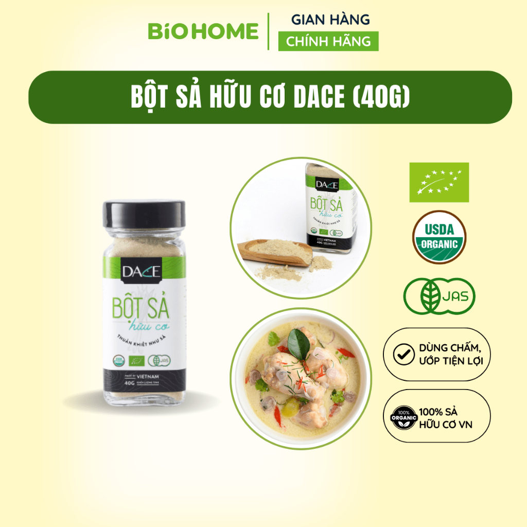 Gia vị Bột sả hữu cơ Dace (40g)