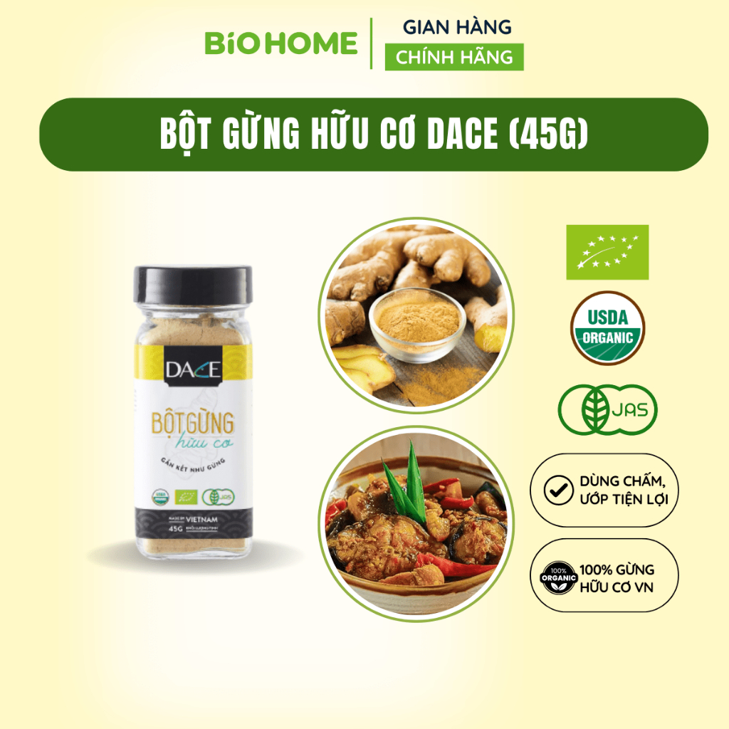 Bột gừng hữu cơ Dace (45g)