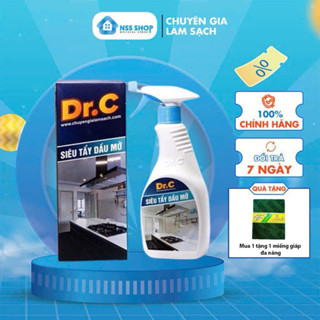 (Tặng miếng giáp đa năng) Siêu tẩy dầu mỡ Dr.C tẩy sạch lưới lọc máy hút mùi, mặt bếp ga, bếp từ, tường - chai 500ml