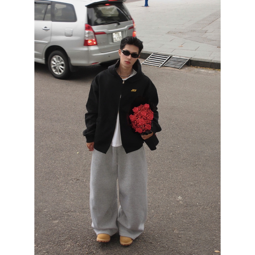 ( FORM RỘNG + NỈ BÔNG) QUẦN DÀI FORM RỘNG NỈ BÔNG UNISEX 380GSM Cotton 65/35 Form Rộng ĐEN.STU ( Q1 ) | BigBuy360 - bigbuy360.vn