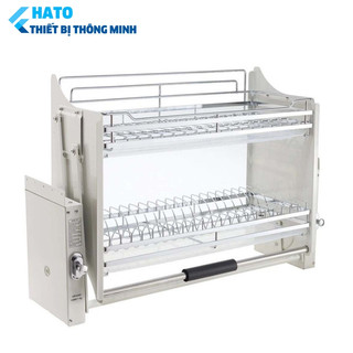  Giá Bát Nâng Hạ Inox 304 HATO Điều Chỉnh Cao Thấp Với Hộp Số Chống Kẹt Kệ Đựng Đồ Nhà Bếp Thông Minh Bảo Hành 12 Tháng 
