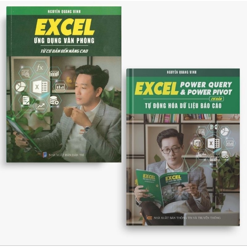 Bộ 2 Cuốn Excel Ứng Dụng Văn Phòng Từ Cơ Bản Đến Nâng Cao, Excel Power Query & Power Pivot Tự Động H