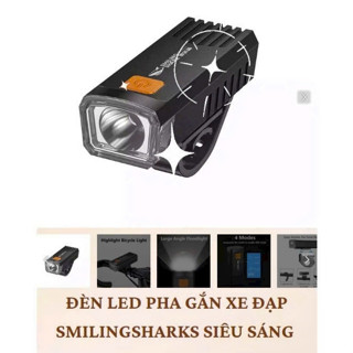Đèn gắn xe đạp, Đèn pha gắn xe đạp thể thao siêu sáng Type-C có thể sạc lại 4 chế độ chống nước khi đi.