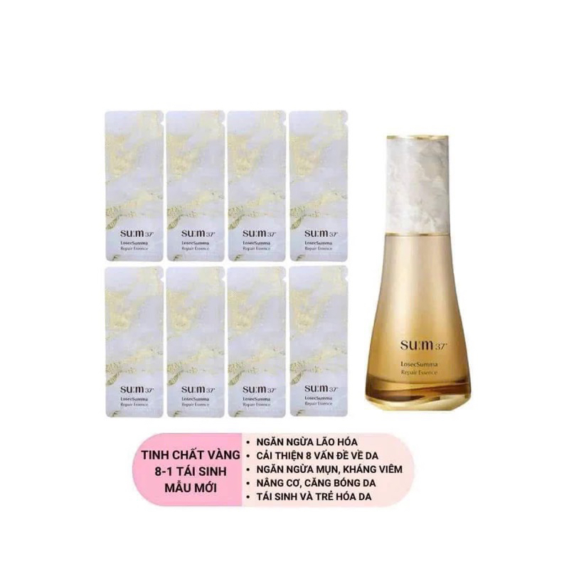 [Combo 50 gói/50ml] Tinh chất vàng phục hồi trẻ hoá giảm mụn tăng sjnh tế bào mới Sum 37 Losec Summa repair essence