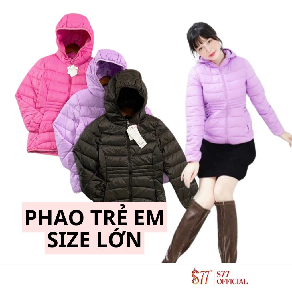 [30-45kg] Áo phao siêu nhẹ trẻ em Nhật Uni.qlo size đại siêu ấm dày dặn trần bé gái