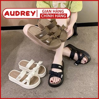 Dép Nữ QC Nơ Miu Xinh Xắn. Da Mềm Đế Cao Su Siêu Êm. Kiểu Dáng Sang Chảnh Dành Cho Nữ