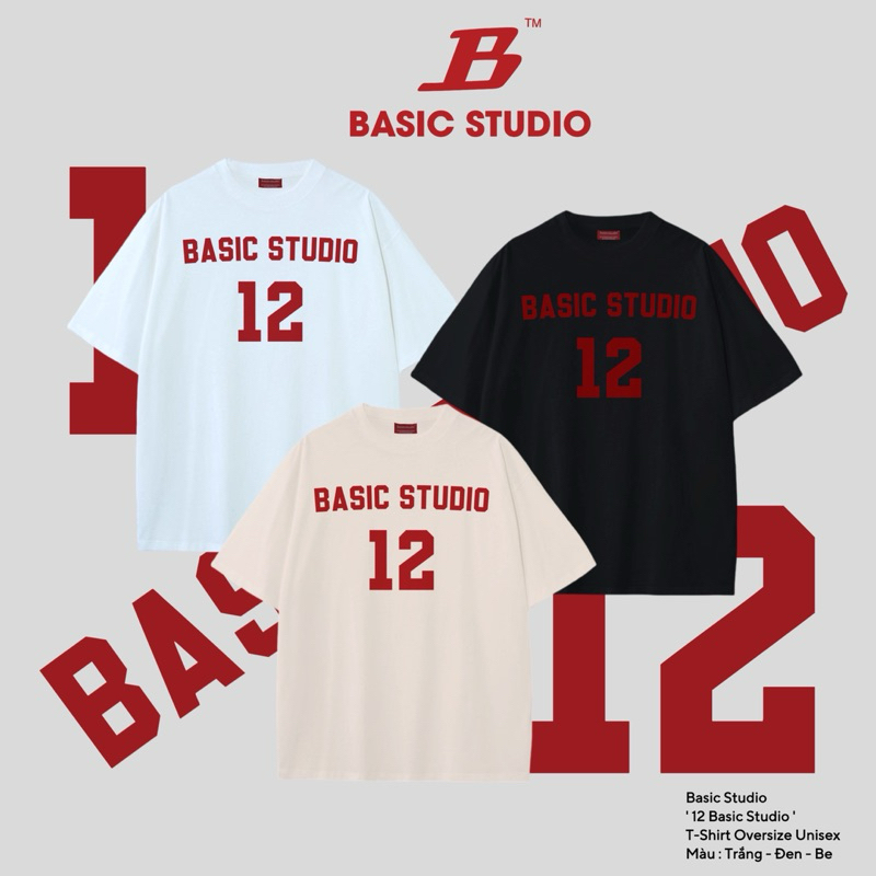 Áo Thun Oversize Unisex 12 BASIC STUDIO