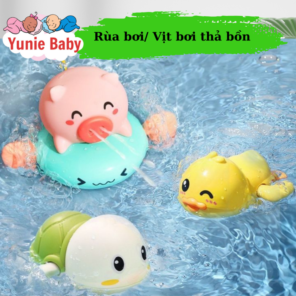 Rùa,Vịt mini bơi vặn cót thả bồn tắm cho bé