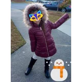Áo Parka Bé Gái Đỏ Mận MK
