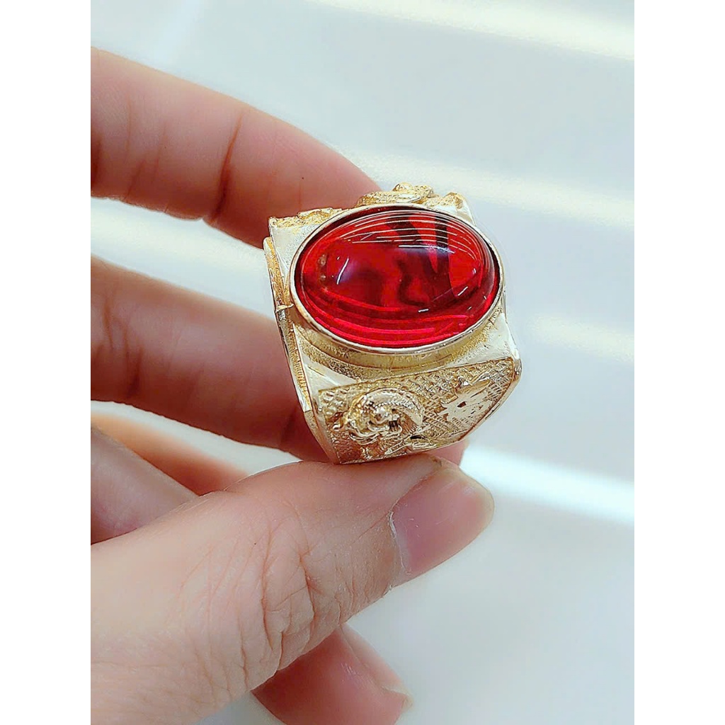 Nhẫn nam hông rồng có lót lòng đồng đỏ không xi
