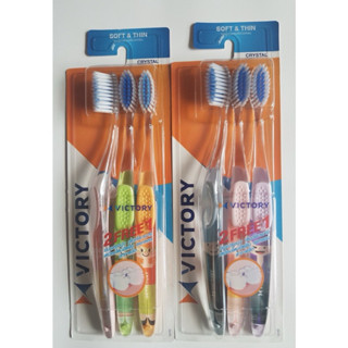 Combo 3 bàn chải Vichyory Crystal Thái Lan lông làm bằng sợi chỉ tơ nha khoa