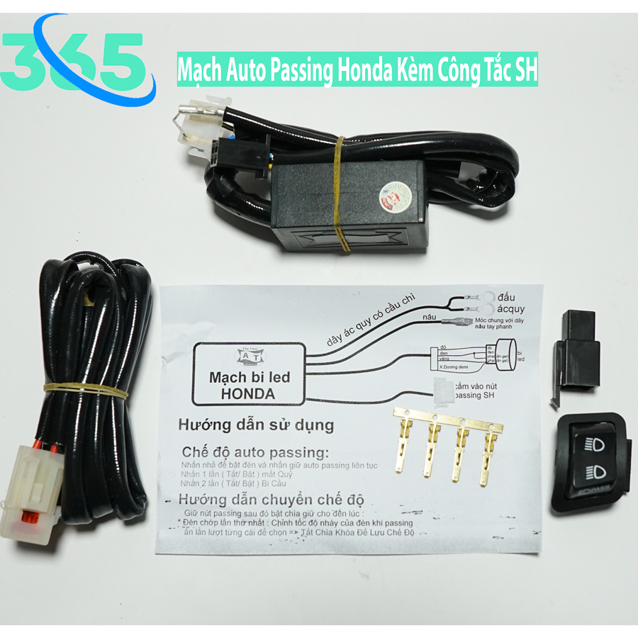 Mạch Auto Passing Cho Xe Máy Honda Kèm Công Tắc Passing SH