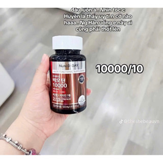 Viên uống Biotin 10000 Nutri D-Day PREMIUM Hỗ Trợ Mọc Tóc Hộp 90 viên chính hãng