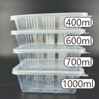 Set 50 hộp nhựa sọc kèm nắp làm rau câu ngàn lớp, đựng thạch, nhựa trong suốt, Tân hiệp hưng, 400ml 600ml 700ml 1000ml.