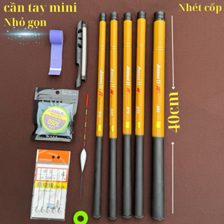 Cần câu tay mini sói đen thu gọn 40cm câu rô diếc chép tải cá tốt