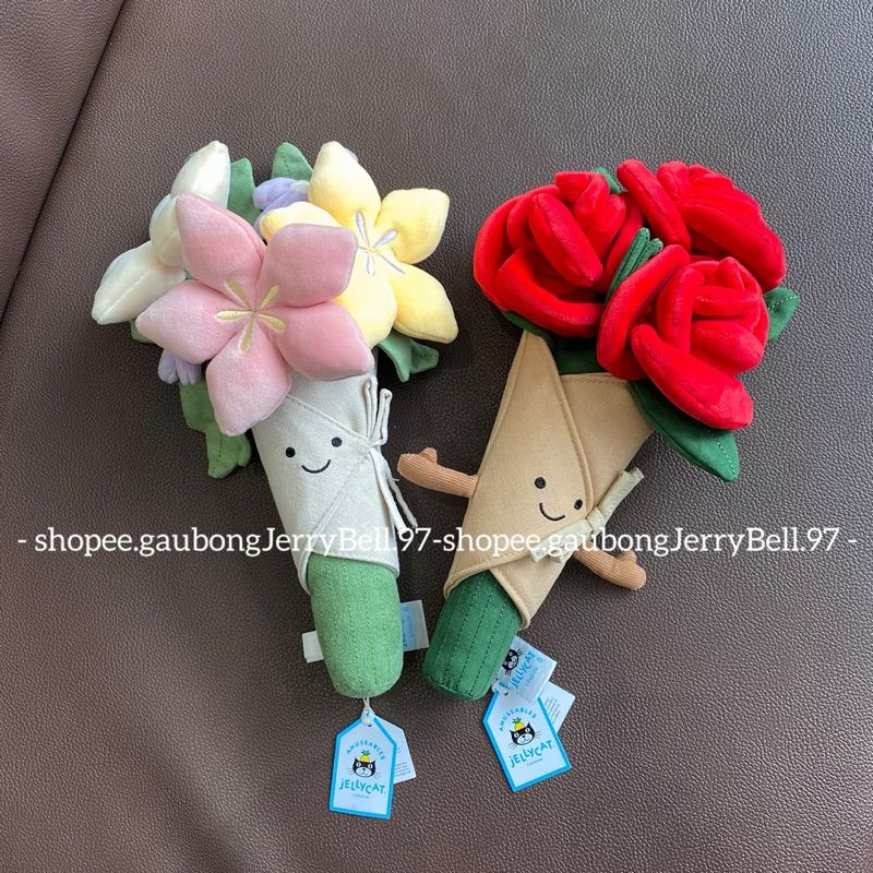 (100% Authentic) Bó hoa Jellycat Amuseables Bouquet Flowers & Rose Bouquet chính hãng