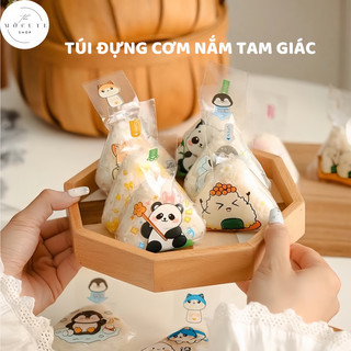 [ HÀNG CÓ SẴN] 50 Túi đựng cơm nắm tam giác họa tiết hoạt hình đáng yêu dùng một lần để làm cơm