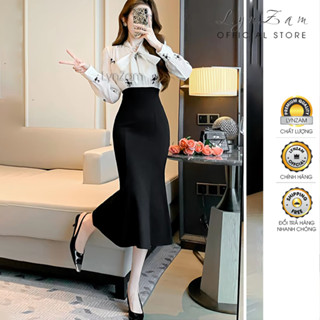 Chân Váy Đuôi Cá Cao Cấp LYNZAM Dài 85cm Chất Umi Co Dãn Tôn Dáng Body