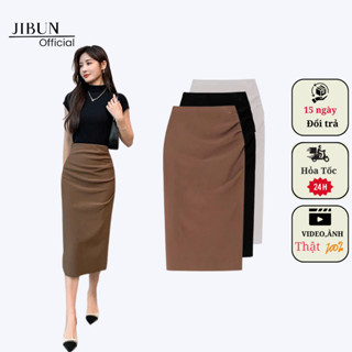 Chân váy bút chì dập ly JIBUN kiểu dáng công sở sang trọng váy 2 lớp - V72