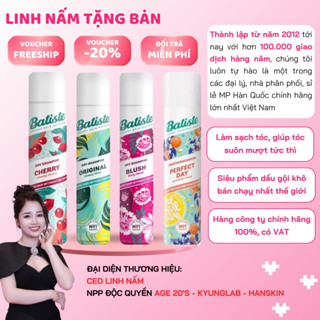  Batiste dầu gội khô 200ml chính hãng có VAT Dầu gội khô Batiste làm sạch và suôn mượt tóc tức thì 